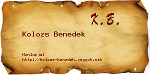 Kolozs Benedek névjegykártya